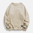 Letter Embossed Suede Sweatshirt