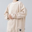 Letter Embossed Suede Sweatshirt