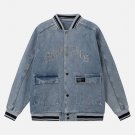 Letter Embroidered Denim Jacket