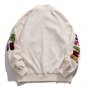 Letter Embroidered Flocked Varsity Jacket