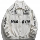 Letter Embroidered Lapel Jacket
