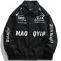 Letter Embroidered Lapel Jacket