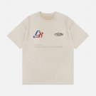 Letter Embroidered Suede Tee