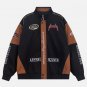 Letter Embroidery Color Blocking Jacket