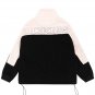 Letter Embroidery Contrast Color Sherpa Jacket