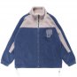 Letter Embroidery Contrast Color Sherpa Jacket