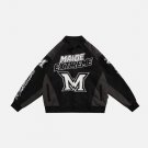 Letter Embroidery Contrast Jacket