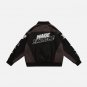 Letter Embroidery Contrast Jacket