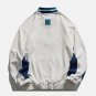 Letter Embroidery Half Zipper Sweatshirt