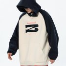 Letter Embroidery Patchwork Hoodie