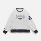 Letter Embroidery Patchwork Sweatshirt