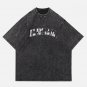 Letter Embroidery Washed Tee