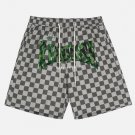 Letter Flocked Plaid Shorts