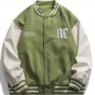 Letter Flocking Color Blocking Jacket