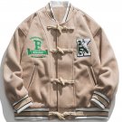 Letter Flocking Horn Buckle Jacket