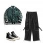 Letter Flocking Panel Jacket