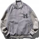 Letter Flocking PU Stitching Varsity Jacket