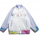 Letter Gradient Stitching Jacket
