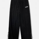 Letter Label Elastic Corduroy Casual Pants