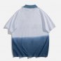 Letter Patchwork Polo Collar Tee