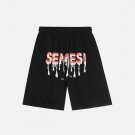 Letter Print Broken Holes Shorts