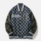 Letter Print Check Panel Jacket
