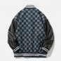 Letter Print Check Panel Jacket