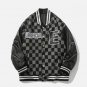 Letter Print Check Panel Jacket