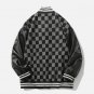 Letter Print Check Panel Jacket