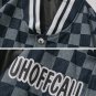 Letter Print Check Panel Jacket