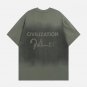 Letter Print Dip-dye Tee