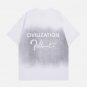 Letter Print Dip-dye Tee
