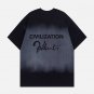 Letter Print Dip-dye Tee