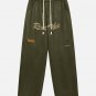 Letter Print Drawstring Pants