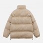 Letter Print Drawstring Winter Coat
