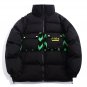 Letter Print Lamb Wool Stitching Puffer Jacket