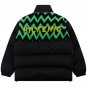 Letter Print Lamb Wool Stitching Puffer Jacket