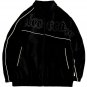 Letter Print Lapel PU Jacket