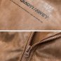 Letter Print Leather Glossy Stand Collar Winter Coat