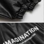 Letter Print Leather Jacket