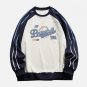Letter Print Panel Side Stripe Sweatshirt