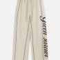 Letter Print Patchwork Pants