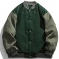 Letter Print Patchwork Winter Coat