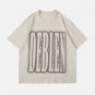 Letter Print Solid Color Tee