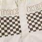 Letter Print Stitching Checkerboard Jacket