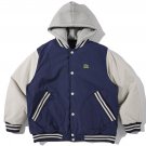 Letter Print Stitching Hood Winter Coat