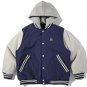 Letter Print Stitching Hood Winter Coat