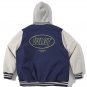 Letter Print Stitching Hood Winter Coat