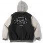 Letter Print Stitching Hood Winter Coat