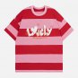 Letter Print Stripe Tee